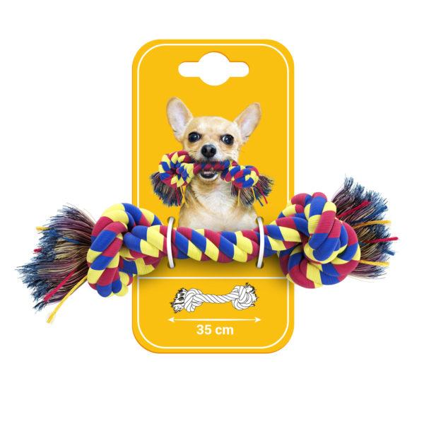 Spieltau 35 cm mit 2 Baumwoll Knoten für kleine Hunde