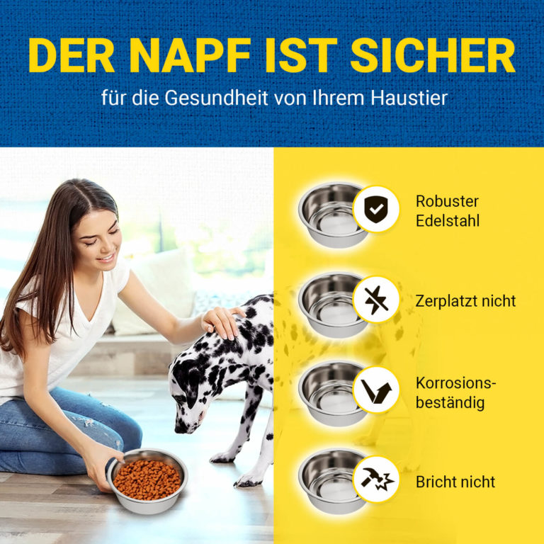 Hundenapf 1200ml Edelstahl für Napfunterlage für große Hunde kaufen